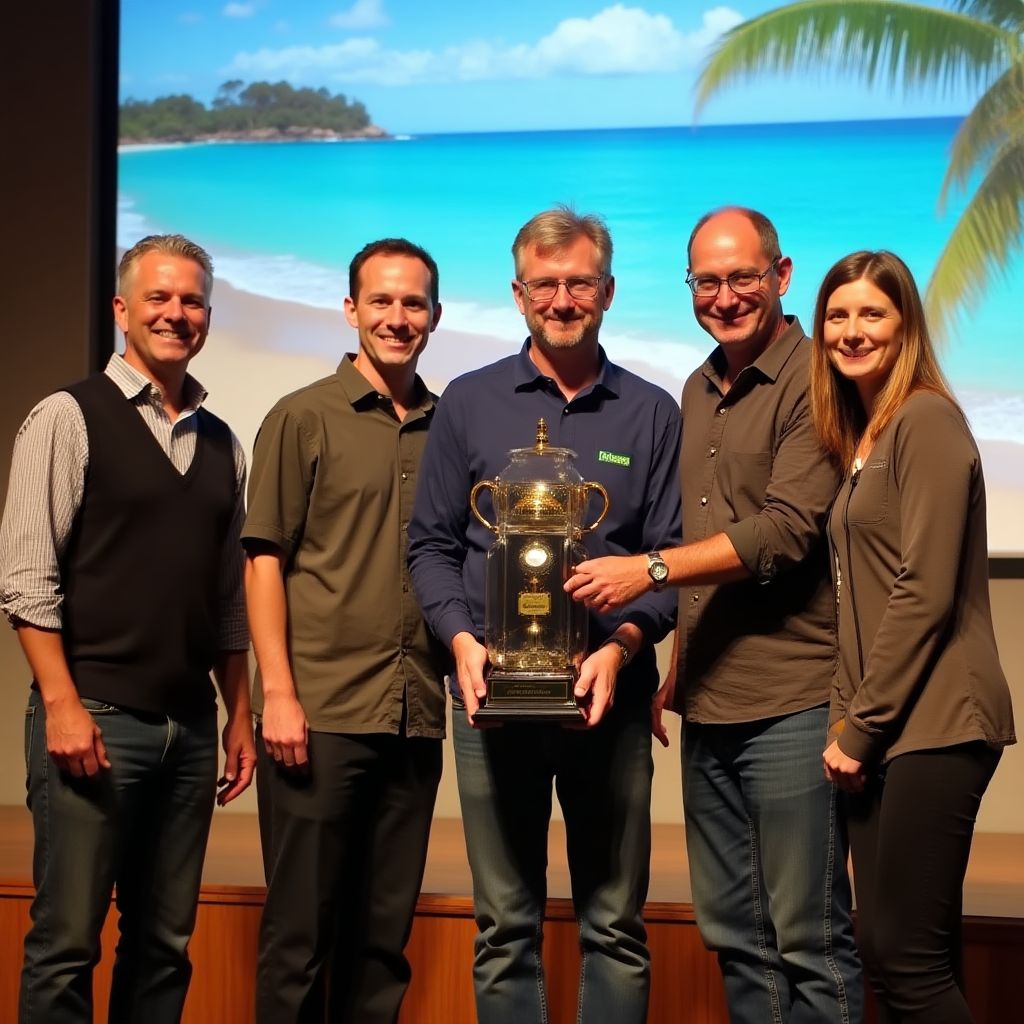 Award ceremony for beach conservation
